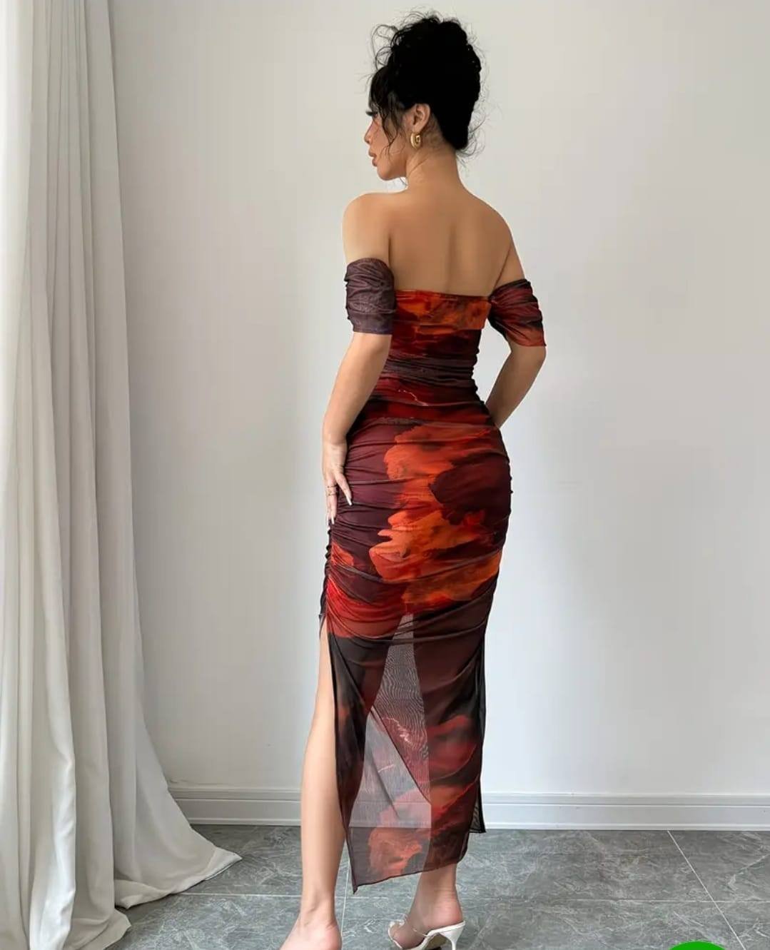 Vestido Floral Off-Shoulder — Bliss Boutique - Image 2